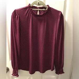 Adrianna Papell Burgundy Blouse